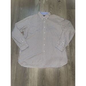 Ralph Lauren Mens Shirt XXL Cotton Stretch Brown/Plaid Long Sleeve Button
